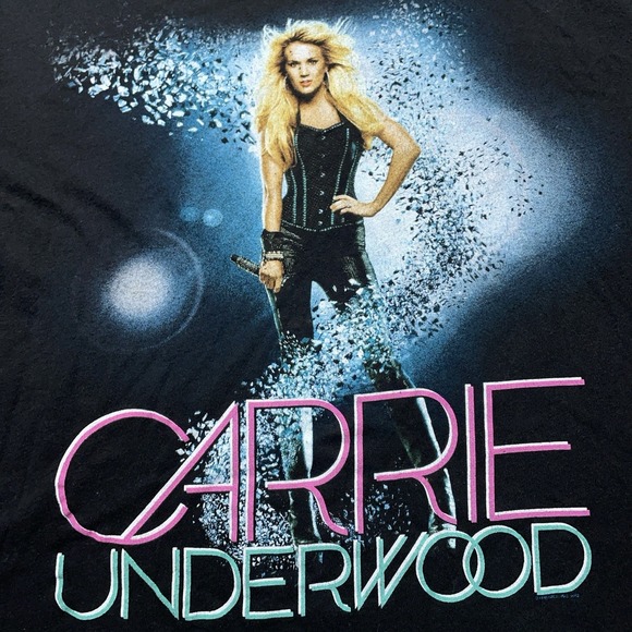 Carrie Underwood The Blown Away Tour Womens Graphic T Shirt Black Cotton Medium - Picture 3 of 13